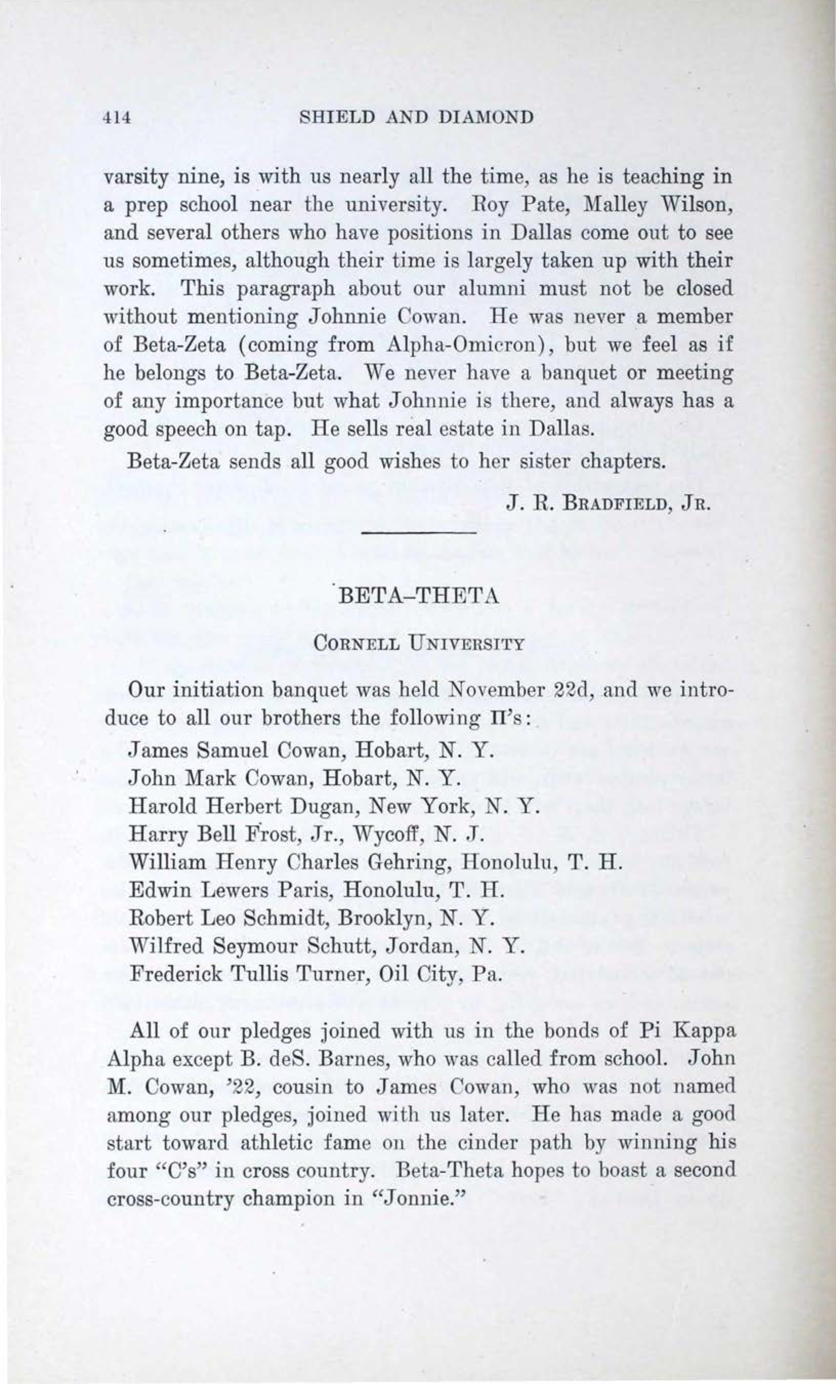 Beta-Theta, February 1920